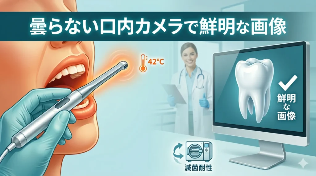 口内カメラの曇り防止ヒーター