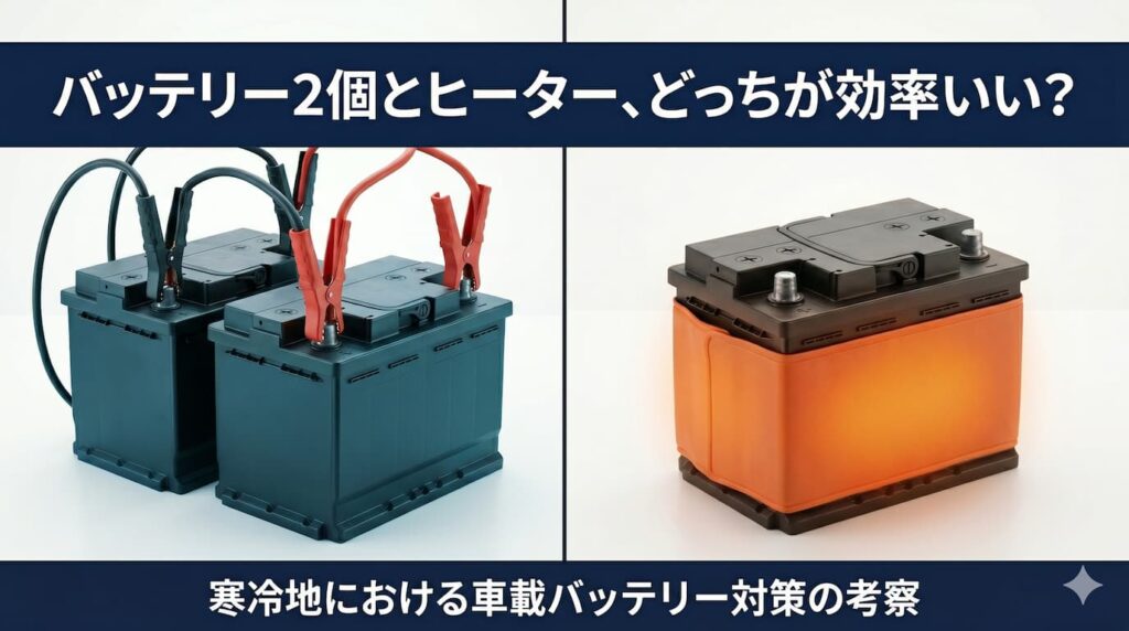 バッテリー２個とヒーターの比較