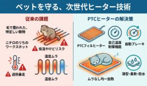 ペット用ヒーターでのPTCヒーター活用